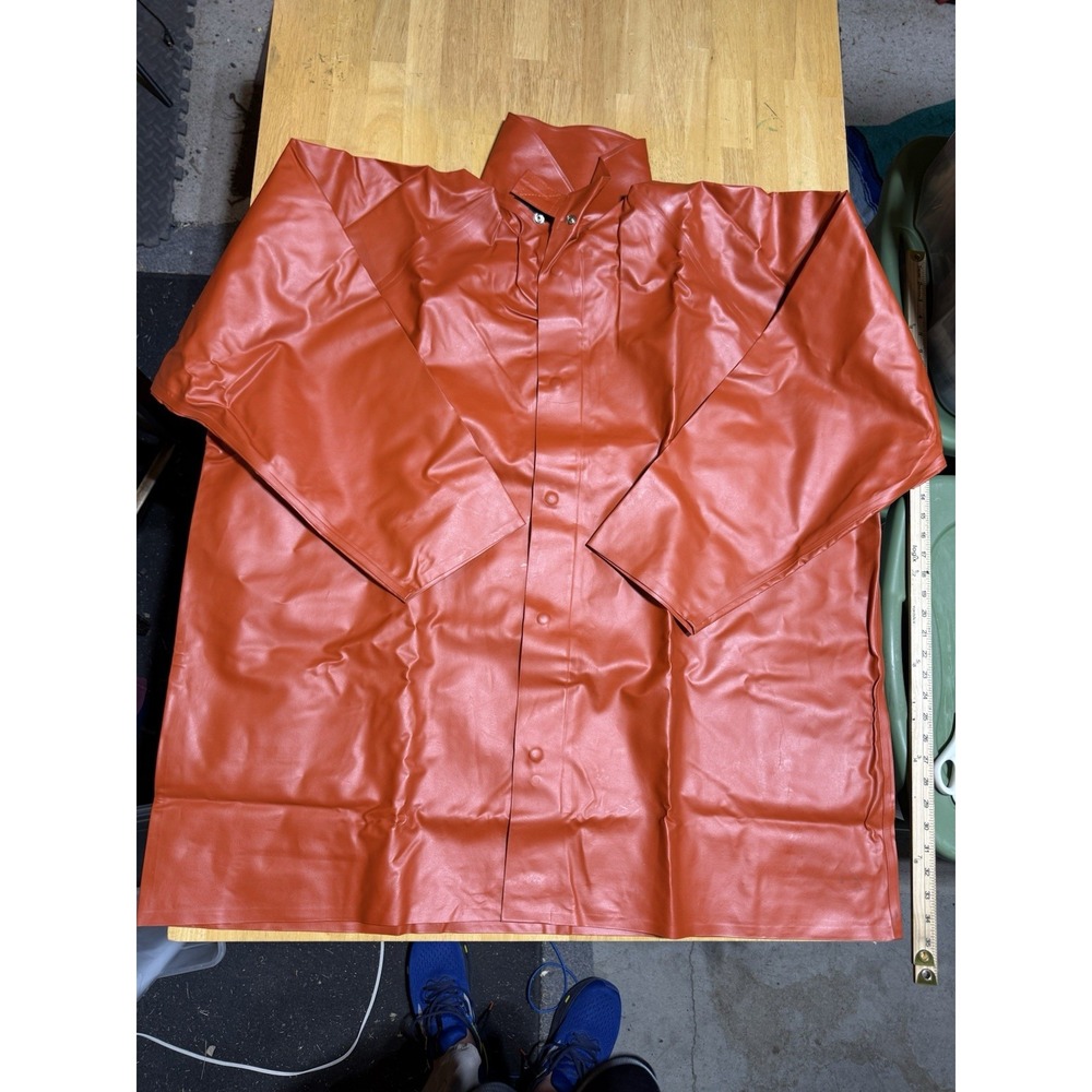 Tingley 3XL Orange Neoprene Industrial Rain Coat Flame Resistant ASTM D6413